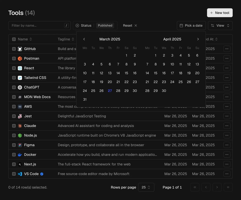 Data Tables