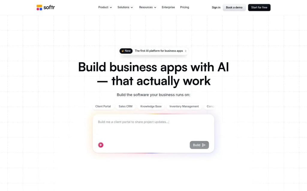 Softr homepage
