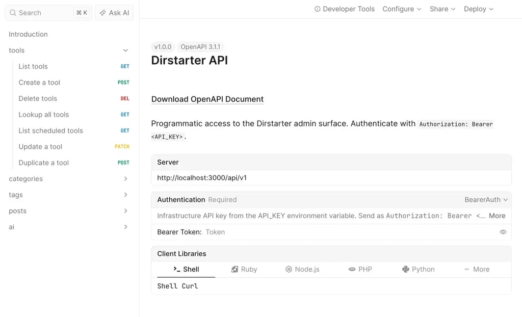 Public HTTP API